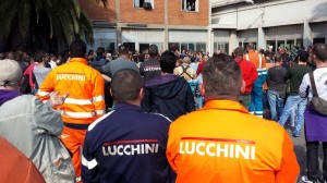 Un momento di un assemblea Lucchini