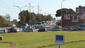 il traffico bloccato in uscita